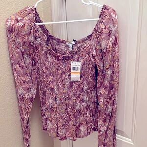 Purple Floral Peplum Blouse!